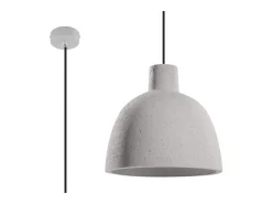 Lámparas colgantes Solyma industrial de concreto - 1 fuentes luminosas 3000K - L.28 x A.128 cm - gris