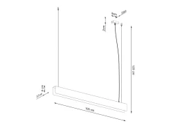 Lámparas Colgantes Spark Moderno De Acero - 1 Fuentes Luminosas - L.100 X A.120 Cm - Dorado