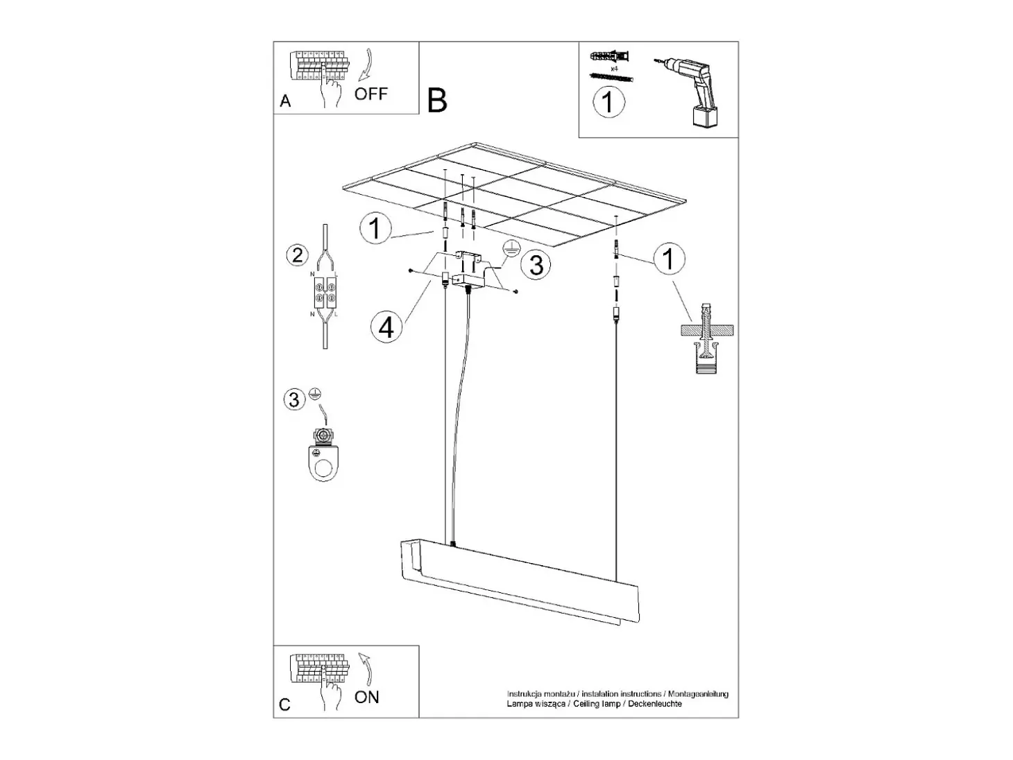 Lámparas Colgantes Spark Moderno De Acero - 1 Fuentes Luminosas - L.100 X A.120 Cm - Dorado