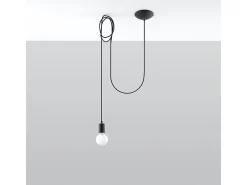 Lámparas colgantes Speis desván de tela/acero - 1 fuentes luminosas 3000K - L.300 x A.150 cm - negro