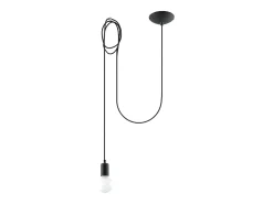 Lámparas colgantes Speis desván de tela/acero - 1 fuentes luminosas 3000K - L.300 x A.150 cm - negro
