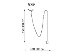 Lámparas colgantes Speis desván de tela/acero - 1 fuentes luminosas 4000K - L.300 x A.150 cm - negro
