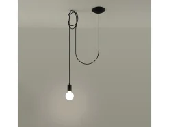 Lámparas colgantes Speis desván de tela/acero - 1 fuentes luminosas 4000K - L.300 x A.150 cm - negro