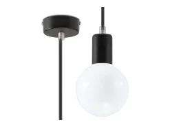 Lámparas colgantes Speis moderno de tela/acero - 1 fuentes luminosas 3000K - L.8 x A.106 cm - negro