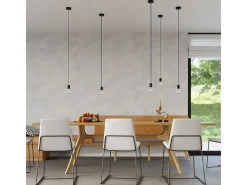 Lámparas colgantes Speis moderno de tela/acero - 1 fuentes luminosas 4000K - L.8 x A.106 cm - negro