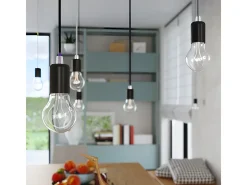 Lámparas colgantes Speis moderno de tela/acero - 1 fuentes luminosas 4000K - L.8 x A.106 cm - negro