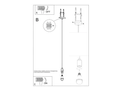 Lámparas colgantes Speis moderno de tela/acero - 1 fuentes luminosas 4000K - L.8 x A.106 cm - negro