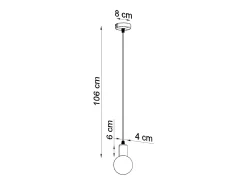 Lámparas colgantes Speis moderno de tela/acero - 1 fuentes luminosas 4000K - L.8 x A.106 cm - negro