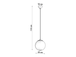 Lámparas colgantes Stera minimalista de acero/vidrio - 1 fuentes luminosas 4000K - L.20 x A.110 cm - blanco/cromo