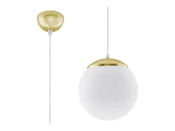 Lámparas colgantes Stera minimalista de acero/vidrio - 1 fuentes luminosas 4000K - L.20 x A.110 cm - Oro blanco