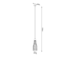 Lámparas Colgantes Suba Industrial De Acero - 1 Fuentes Luminosas - L.12 X A.139 Cm - Negro