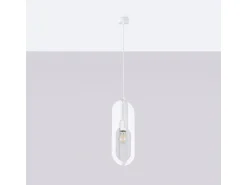 Lámparas colgantes Synexus moderno de acero - 1 fuentes luminosas 3000K - L.11 x A.140 cm - blanco