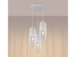 Lámparas colgantes Synexus moderno de acero - 3 fuentes luminosas 4000K - L.43 x A.130 cm - blanco