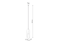 Lámparas colgantes Synexus moderno de acero - 1 fuentes luminosas 4000K - L.11 x A.140 cm - blanco