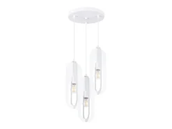 Lámparas colgantes Synexus moderno de acero - 3 fuentes luminosas 3000K - L.43 x A.130 cm - blanco