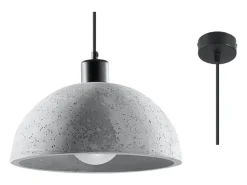 Lámparas colgantes Tikolito industrial de concreto - 1 fuentes luminosas 3000K - L.30 x A.120 cm - gris