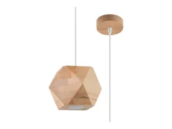 Lámparas colgantes Timberix escandinavo de madera - 1 fuentes luminosas 4000K - L.12 x A.120 cm - madera natural
