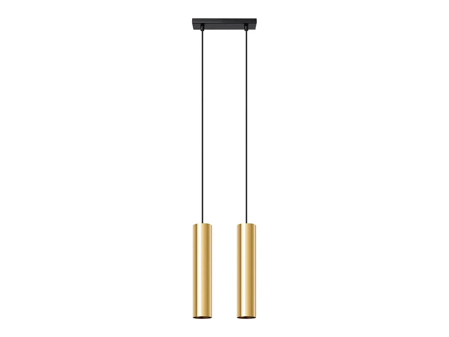 Lámparas colgantes Toris moderno de acero - 2 fuentes luminosas 4000K - L.30 x A.90 cm - brillo dorado