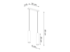 Lámparas colgantes Toris moderno de acero - 2 fuentes luminosas 4000K - L.30 x A.90 cm - brillo dorado