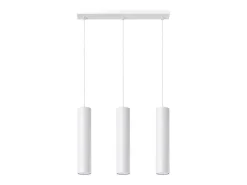 Lámparas colgantes Toris moderno de acero - 3 fuentes luminosas 3000K - L.45 x A.90 cm - blanco