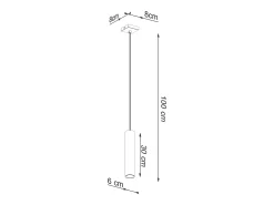 Lámparas colgantes Toris moderno de acero - 1 fuentes luminosas 4000K - L.8 x A.100 cm - brillo dorado