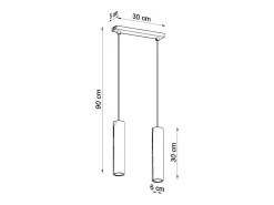 Lámparas colgantes Toris moderno de acero - 2 fuentes luminosas 4000K - L.30 x A.90 cm - blanco