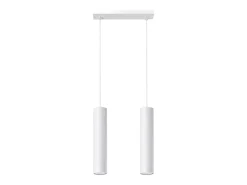Lámparas colgantes Toris moderno de acero - 2 fuentes luminosas 4000K - L.30 x A.90 cm - blanco