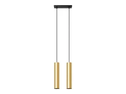 Lámparas colgantes Toris moderno de acero - 2 fuentes luminosas 3000K - L.30 x A.90 cm - brillo dorado
