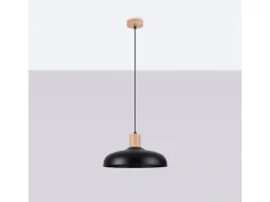 Lámparas colgantes Velture escandinavo de acero - 1 fuentes luminosas 3000K - L.38 x A.120 cm - negro