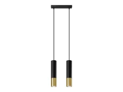 Lámparas colgantes Zarpex moderno de acero - 2 fuentes luminosas 4000K - L.30 x A.90 cm - oro negro