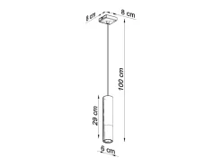 Lámparas colgantes Zarpex moderno de acero - 1 fuentes luminosas 3000K - L.8 x A.100 cm - negro/cobre