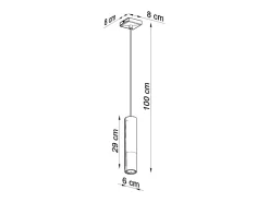 Lámparas colgantes Zarpex moderno de acero - 1 fuentes luminosas 3000K - L.8 x A.100 cm - negro/cromo