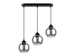 Lámparas colgantes Zelaro moderno de acero - 3 fuentes luminosas 4000K - L.45 x A.117 cm - negro