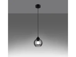 Lámparas colgantes Zelaro moderno de acero - 1 fuentes luminosas 4000K - L.15 x A.130 cm - negro