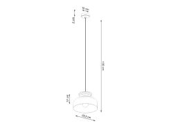 Lámparas colgantes Zeleron escandinavo de madera/acero - 1 fuentes luminosas 4000K - L.29,5 x A.130 cm - blanco/madera natural