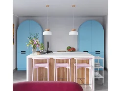 Lámparas colgantes Zeleron escandinavo de madera/acero - 1 fuentes luminosas 3000K - L.29,5 x A.130 cm - blanco/madera natural