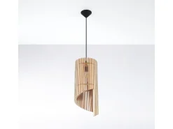 Lámparas colgantes Zenexia escandinavo de madera - 1 fuentes luminosas 3000K - L.21 x A.120 cm - madera natural