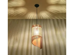 Lámparas colgantes Zenexia escandinavo de madera - 1 fuentes luminosas 4000K - L.21 x A.120 cm - madera natural
