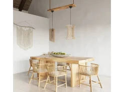 Lámparas colgantes Zenexia escandinavo de madera - 1 fuentes luminosas 4000K - L.21 x A.120 cm - madera natural