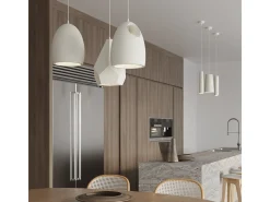 Lámparas colgantes Zenna moderno de cerámica - 1 fuentes luminosas 4000K - L.25 x A.126 cm - blanco