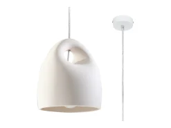 Lámparas colgantes Zenna moderno de cerámica - 1 fuentes luminosas 4000K - L.25 x A.126 cm - blanco