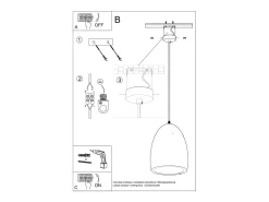 Lámparas colgantes Zenna moderno de cerámica - 1 fuentes luminosas 3000K - L.25 x A.126 cm - blanco