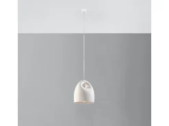 Lámparas colgantes Zenna moderno de cerámica - 1 fuentes luminosas 3000K - L.25 x A.126 cm - blanco