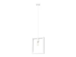 Lámparas colgantes Zodiara escandinavo de acero/madera - 1 fuentes luminosas 4000K - L.24 x A.133 cm - blanco
