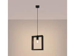 Lámparas colgantes Zodiara escandinavo de acero/madera - 1 fuentes luminosas 4000K - L.24 x A.133 cm - wengué