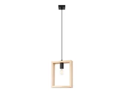 Lámparas colgantes Zodiara escandinavo de acero/madera - 1 fuentes luminosas 3000K - L.24 x A.133 cm - madera natural