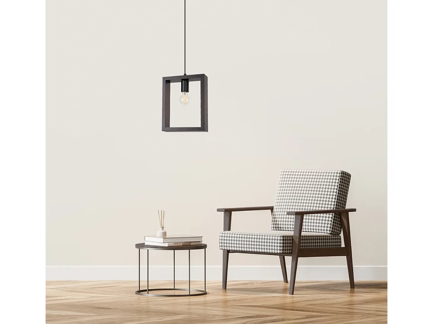 Lámparas colgantes Zodiara escandinavo de acero/madera - 1 fuentes luminosas 3000K - L.24 x A.133 cm - wengué
