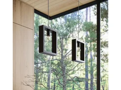 Lámparas colgantes Zodiara escandinavo de acero/madera - 1 fuentes luminosas 3000K - L.24 x A.133 cm - wengué