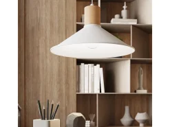 Lámparas colgantes Zorra escandinavo de acero - 1 fuentes luminosas 3000K - L.30 x A.120 cm - blanco