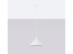 Lámparas Colgantes Zuma Escandinavo De Acero - 1 Fuentes Luminosas - L.30 X A.76 Cm - Blanco